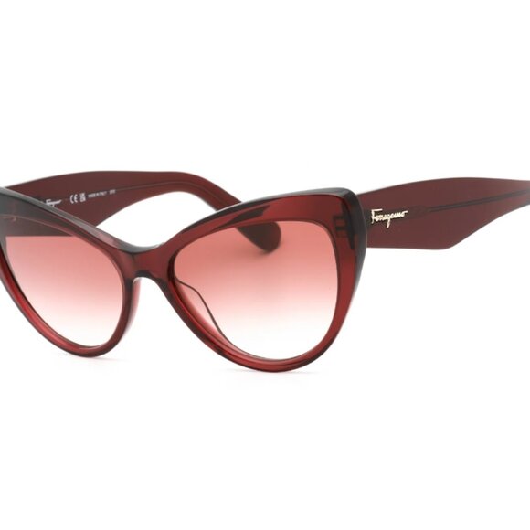 Salvatore Ferragamo Maroon Wine Acetate SF930S Cat Eye Sunglasses Quiet Luxury main image 5